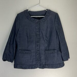 Adorable Isabella DeMarco Snap‎ Button Blazer Lined Pockets Denim Look Size 12